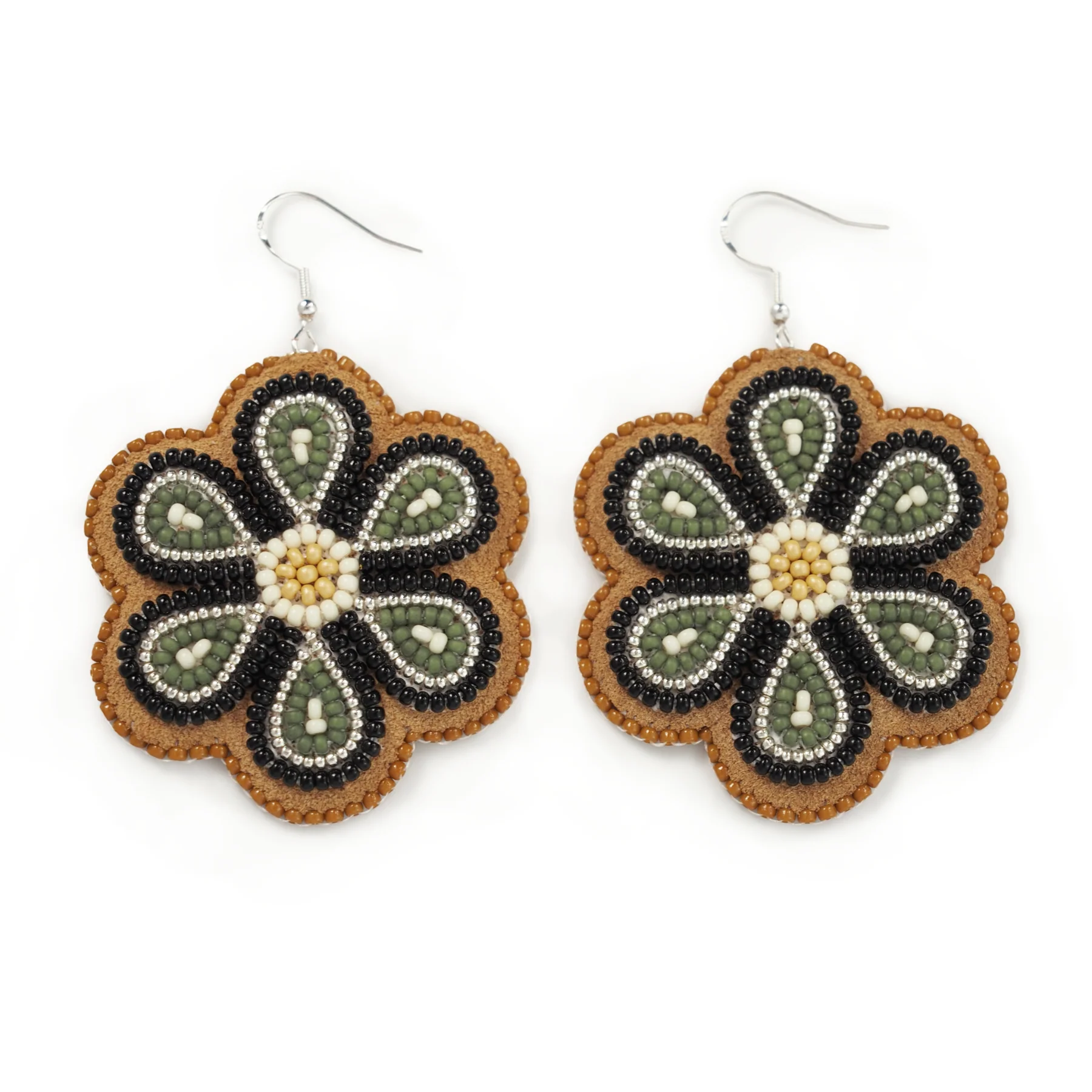 Jaime Lepine Green Flower Earrings