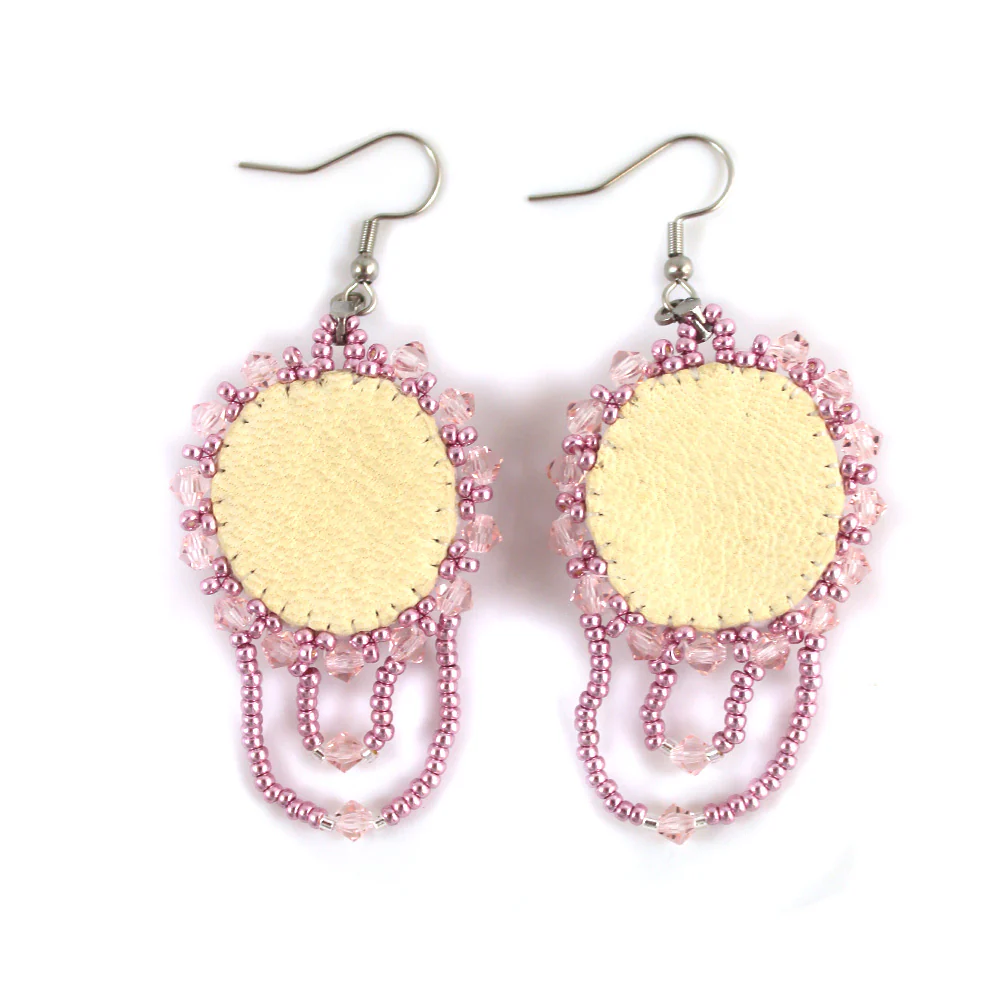 Linda McCullough Pink Beaded Earrings - Image 2